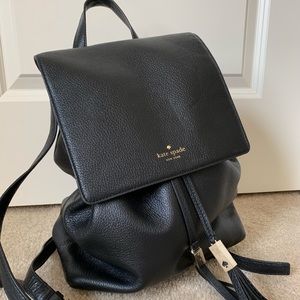 Kate Spade Black Leather Backpack